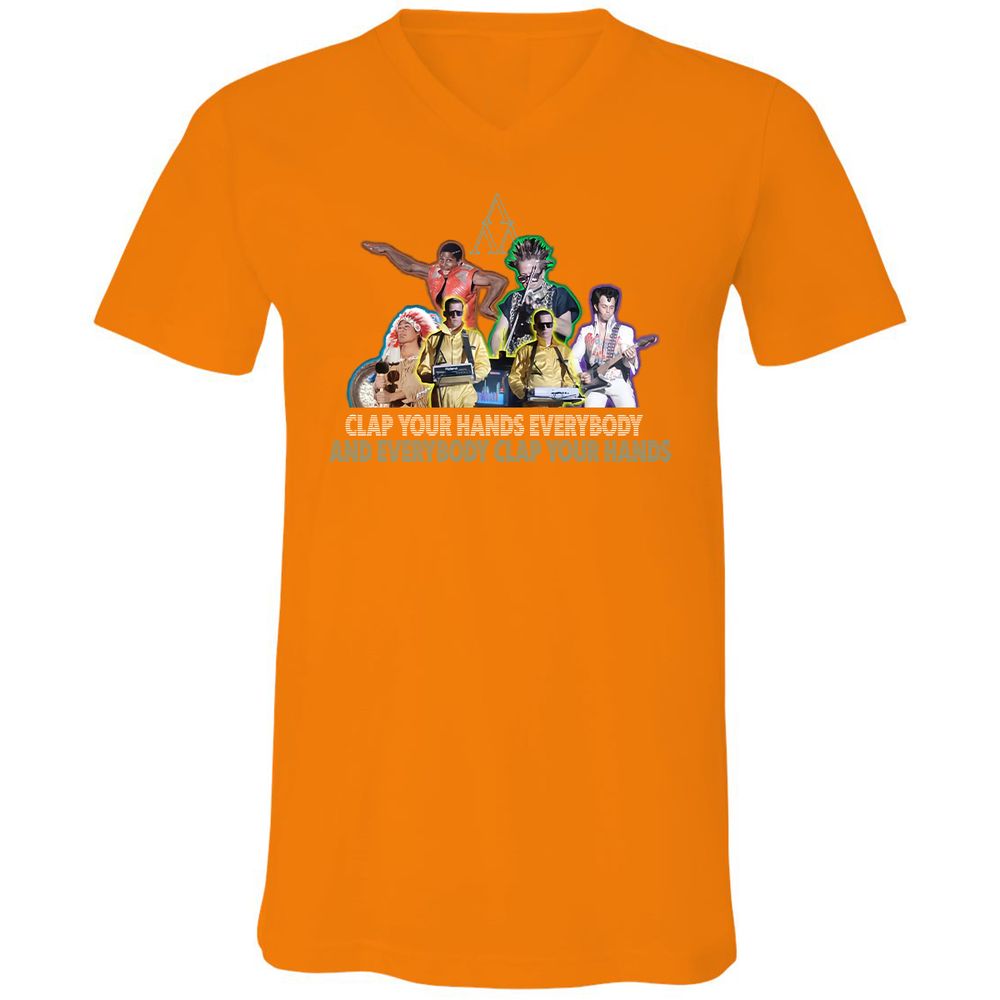 Unisex V-Neck T-Shirt - 5JR2NCLV - Orange - 11