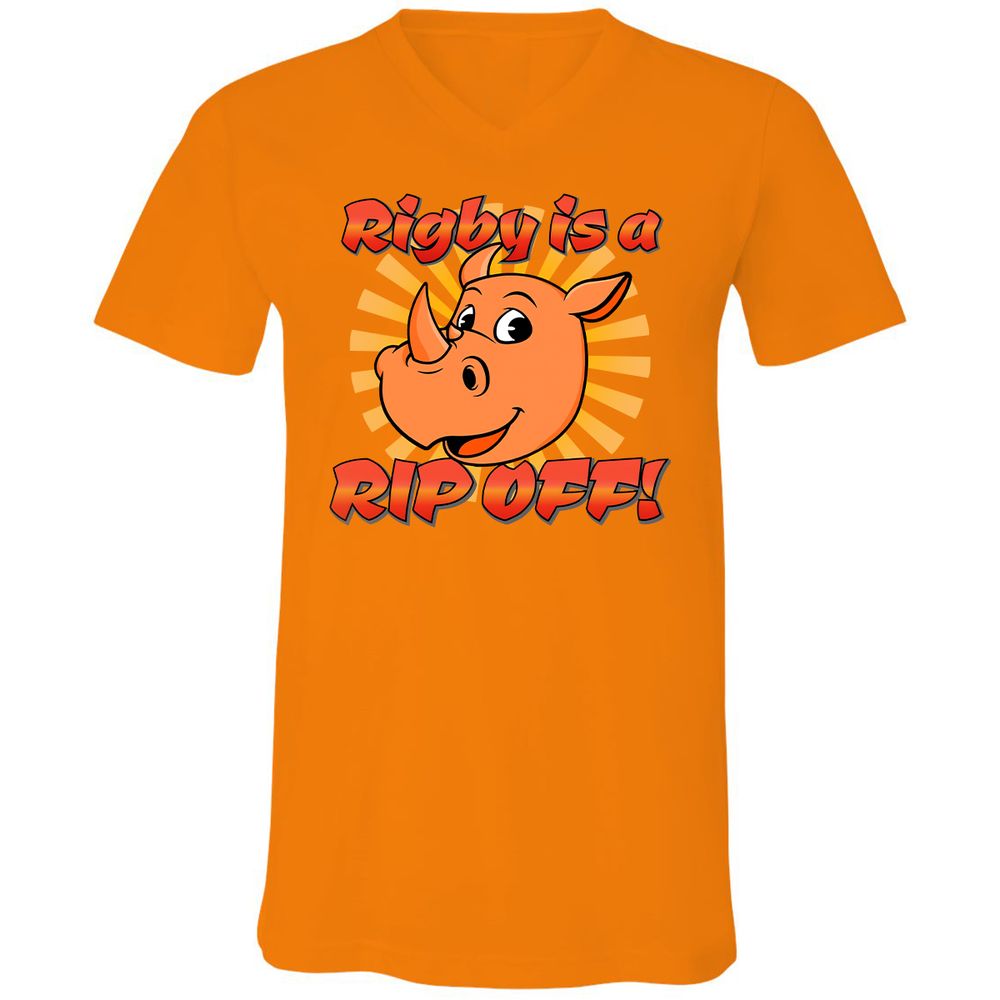 Unisex V-Neck T-Shirt - LCDTR7VR - Orange - 11
