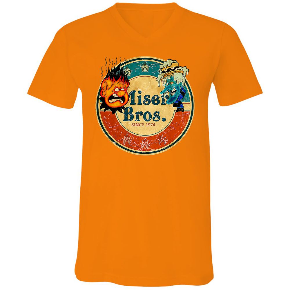 Unisex V-Neck T-Shirt - ZZRRSVFS - Orange - 11