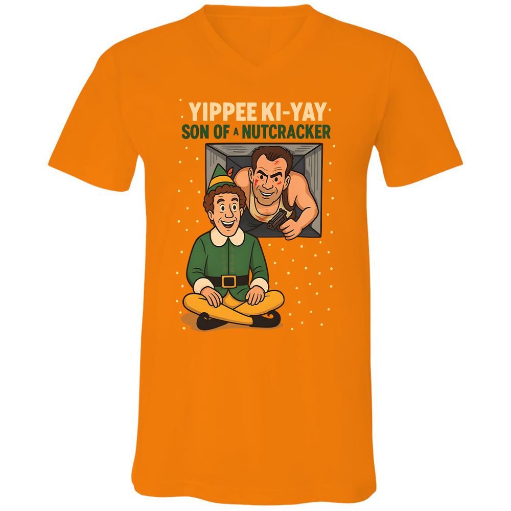 Unisex V-Neck T-Shirt - XKWK27BP - Orange - 11