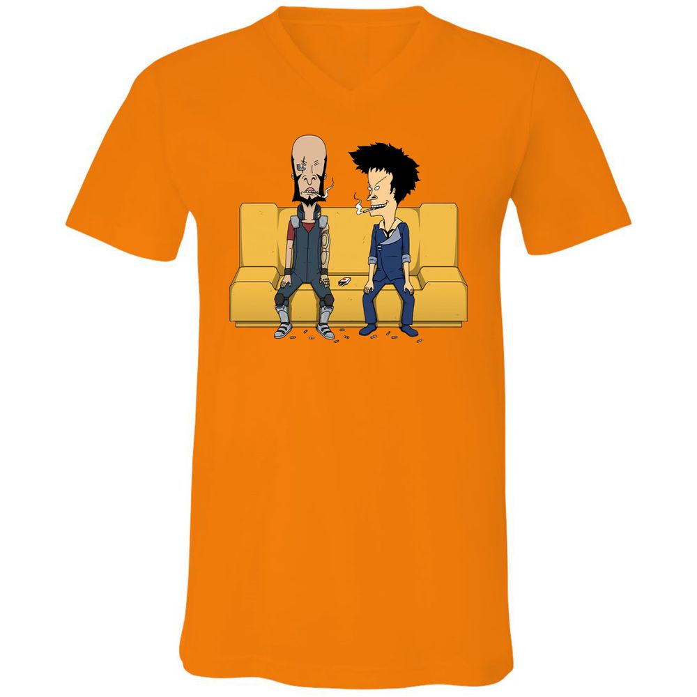 Unisex V-Neck T-Shirt - SLL4CKTH - Orange - 11