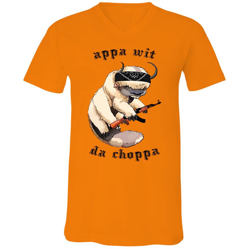 Unisex V-Neck T-Shirt - HJMVTPTS - Orange - 11