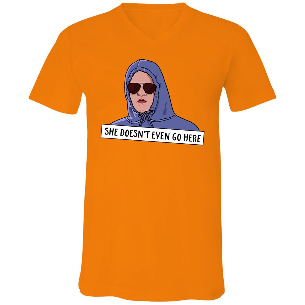 Unisex V-Neck T-Shirt - Z4CQ9BYG - Orange - 11
