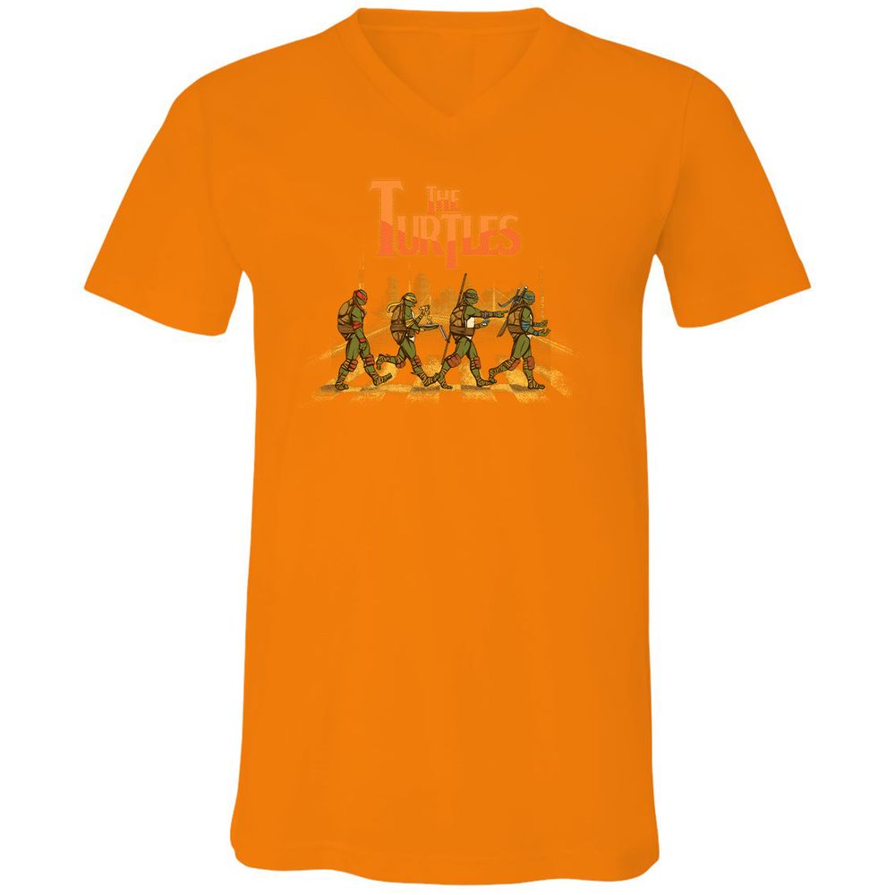 Unisex V-Neck T-Shirt - 4Q5FF1MT - Orange - 11