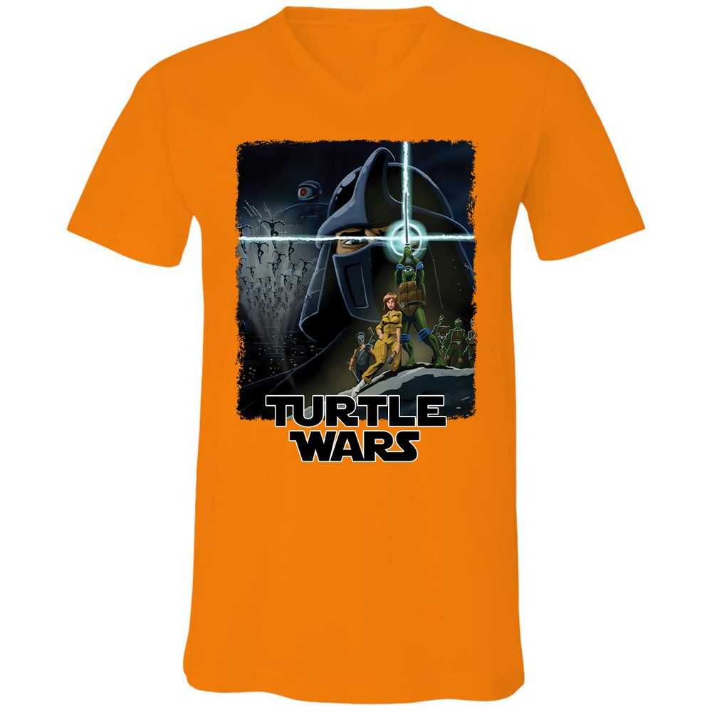 Unisex V-Neck T-Shirt - 7TR9XD6Q - Orange - 11