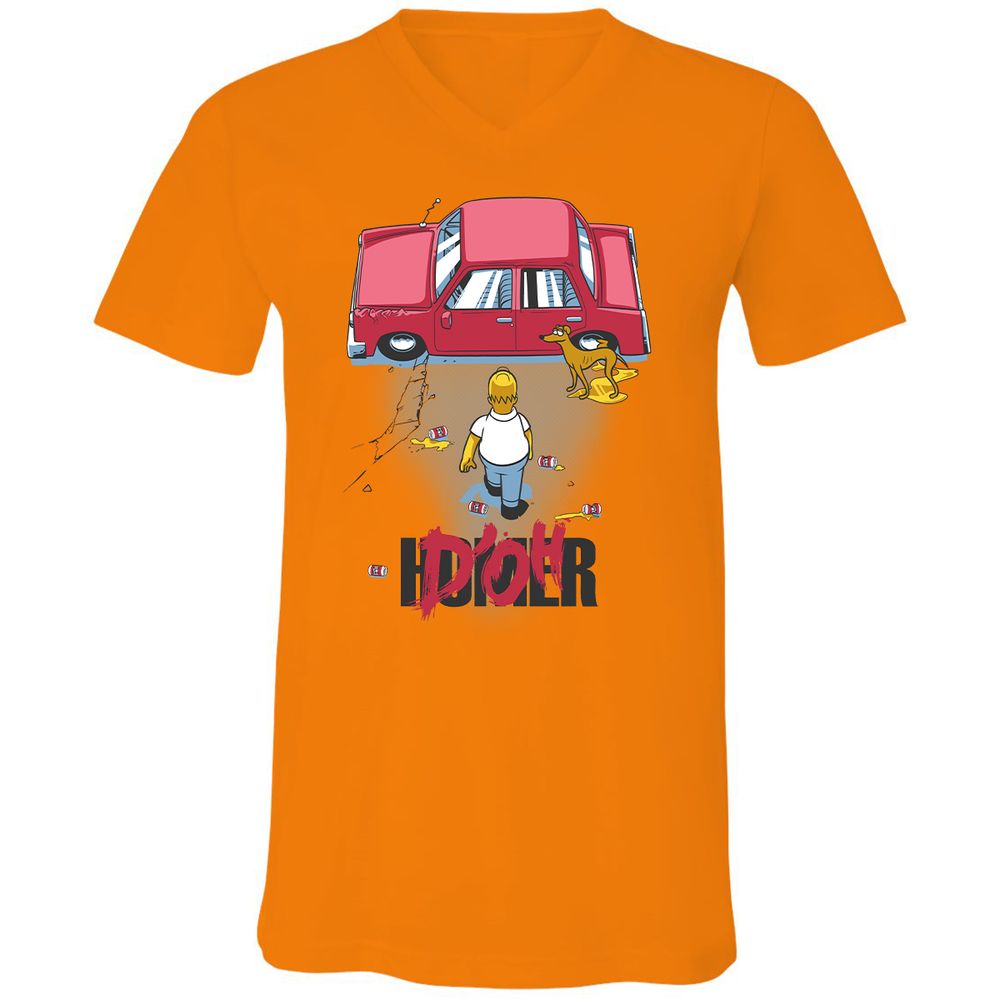 Unisex V-Neck T-Shirt - VMGCRH7V - Orange - 11