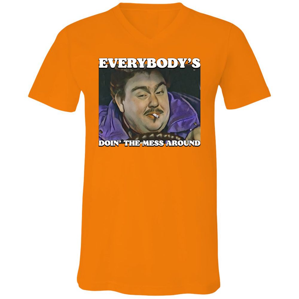 Unisex V-Neck T-Shirt - VU2EGM6Y - Orange - 11