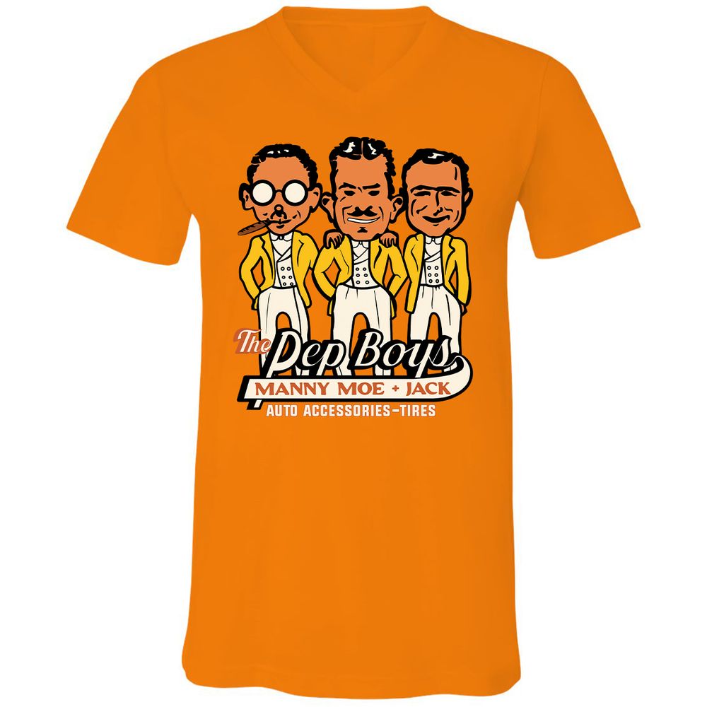 Unisex V-Neck T-Shirt - YRQFMUNR - Orange - 11