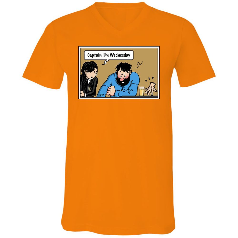 Unisex V-Neck T-Shirt - DZA3HNJV - Orange - 11
