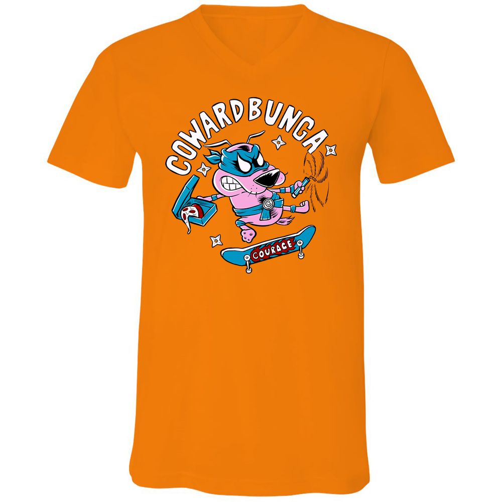 Unisex V-Neck T-Shirt - Y656W7PN - Orange - 11