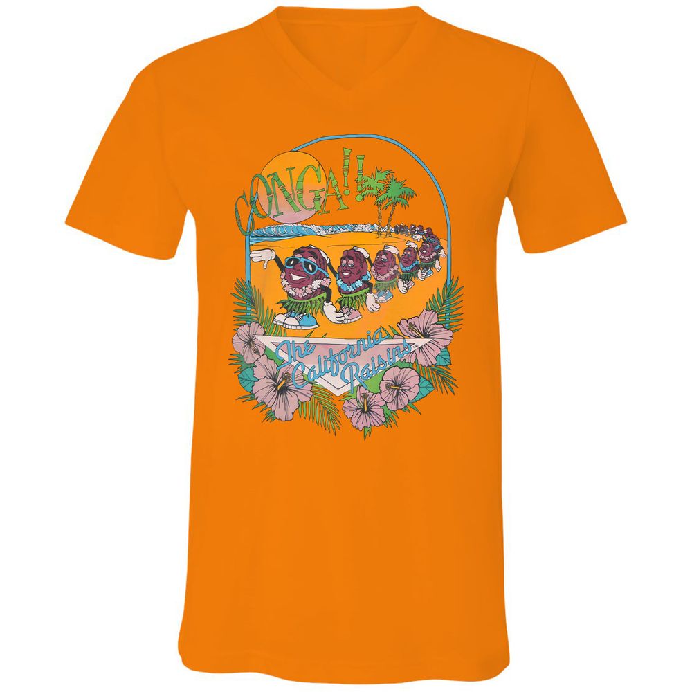 Unisex V-Neck T-Shirt - 8EHVT8N9 - Orange - 11