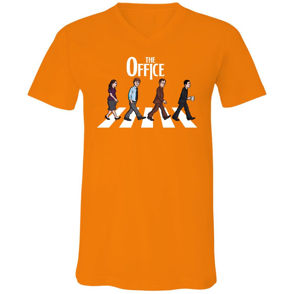 Unisex V-Neck T-Shirt - 4BYWHTRC - Orange - 11