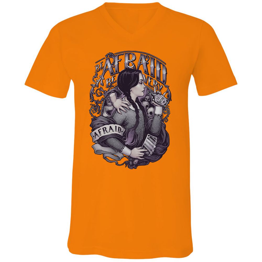 Unisex V-Neck T-Shirt - VRJHR8QH - Orange - 11