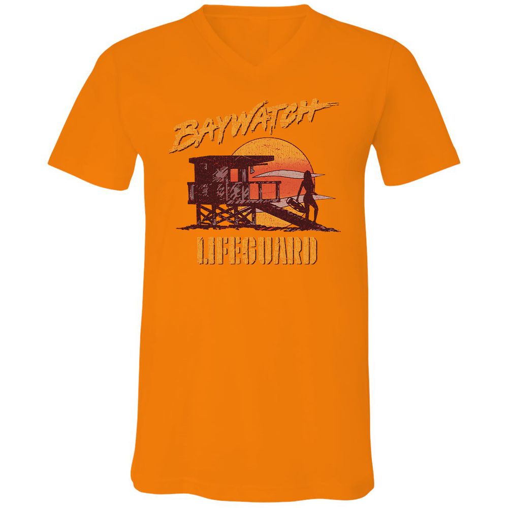 Unisex V-Neck T-Shirt - UXSYPVSZ - Orange - 11