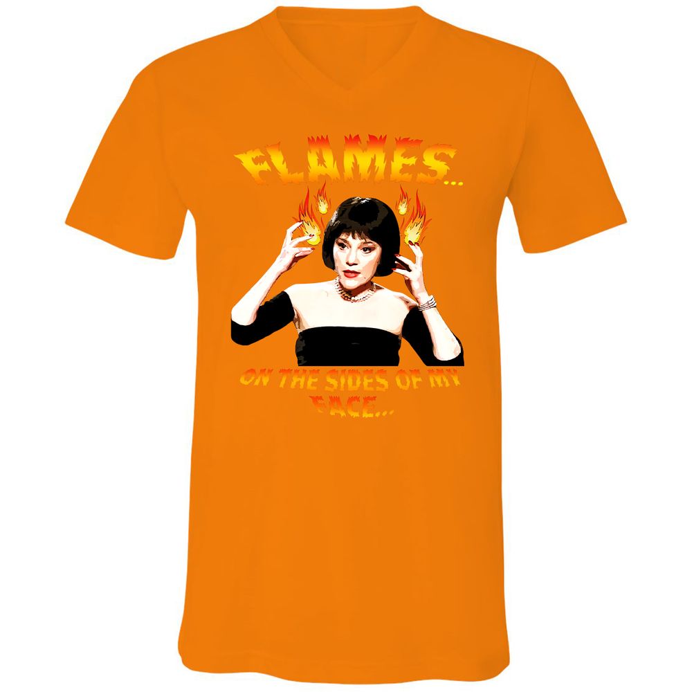 Unisex V-Neck T-Shirt - ZEMMHUQF - Orange - 11