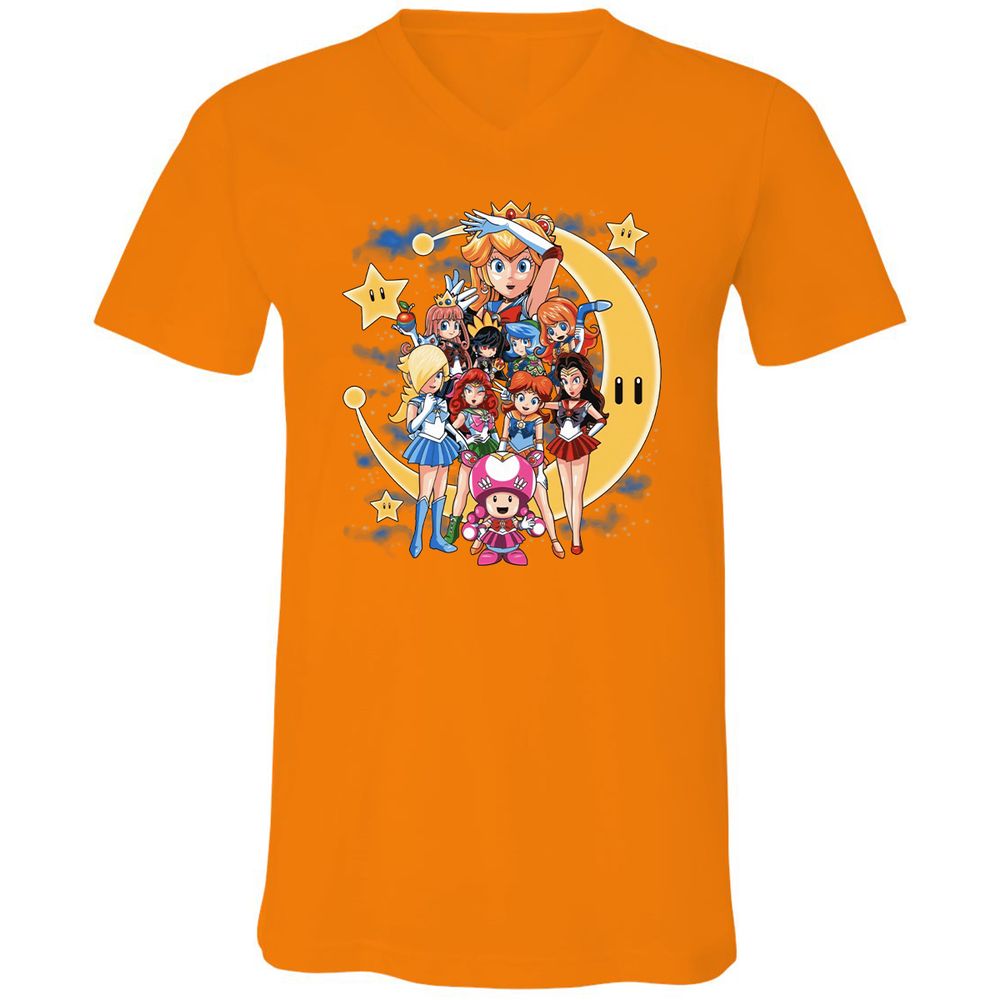 Unisex V-Neck T-Shirt - DWXWDT5J - Orange - 11