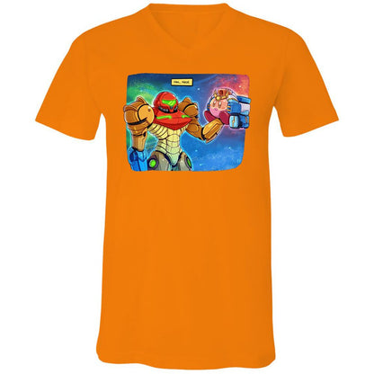 Unisex V-Neck T-Shirt - RAS6TL4V - Orange - 11