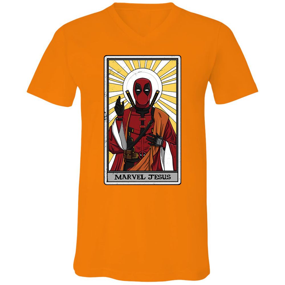 Unisex V-Neck T-Shirt - HNN46VPE - Orange - 11