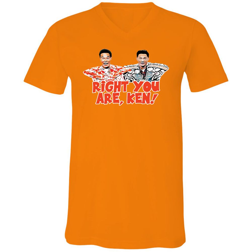 Unisex V-Neck T-Shirt - U2ZJXQJG - Orange - 11