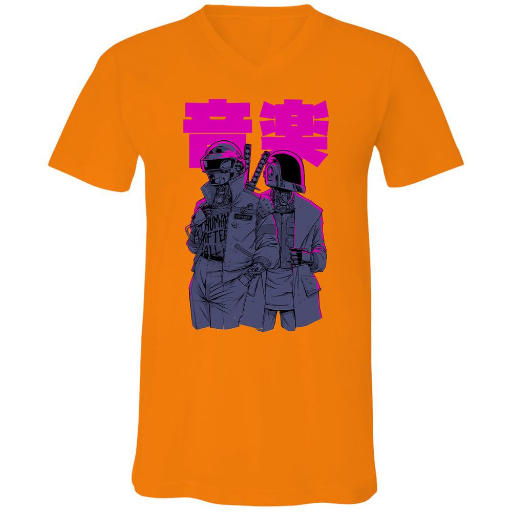 Unisex V-Neck T-Shirt - SA3YMWLJ - Orange - 11