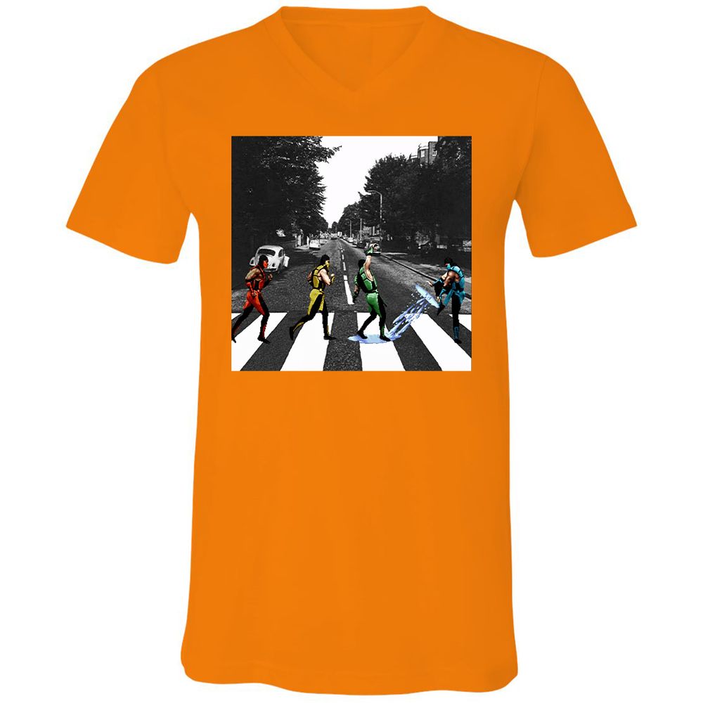 Unisex V-Neck T-Shirt - WGRSL124 - Orange - 11