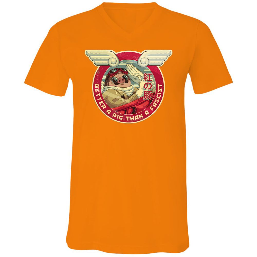 Unisex V-Neck T-Shirt - E2VGW65X - Orange - 11