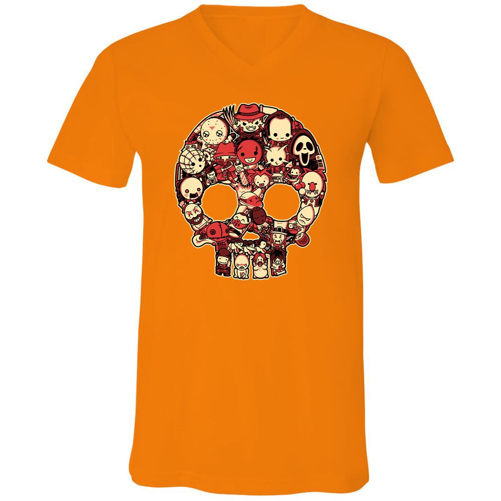 Unisex V-Neck T-Shirt - 6VQZRNGW - Orange - 11