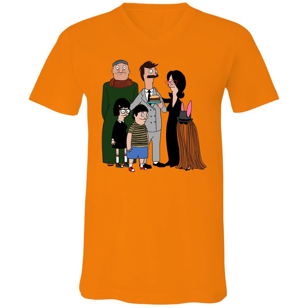 Unisex V-Neck T-Shirt - 4HLK5QQH - Orange - 11