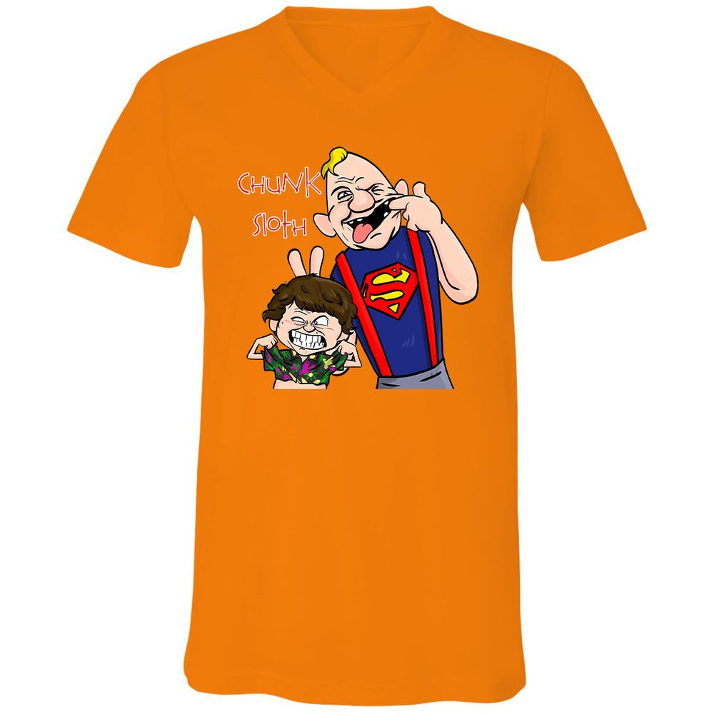 Unisex V-Neck T-Shirt - Q6A1HSZ3 - Orange - 11