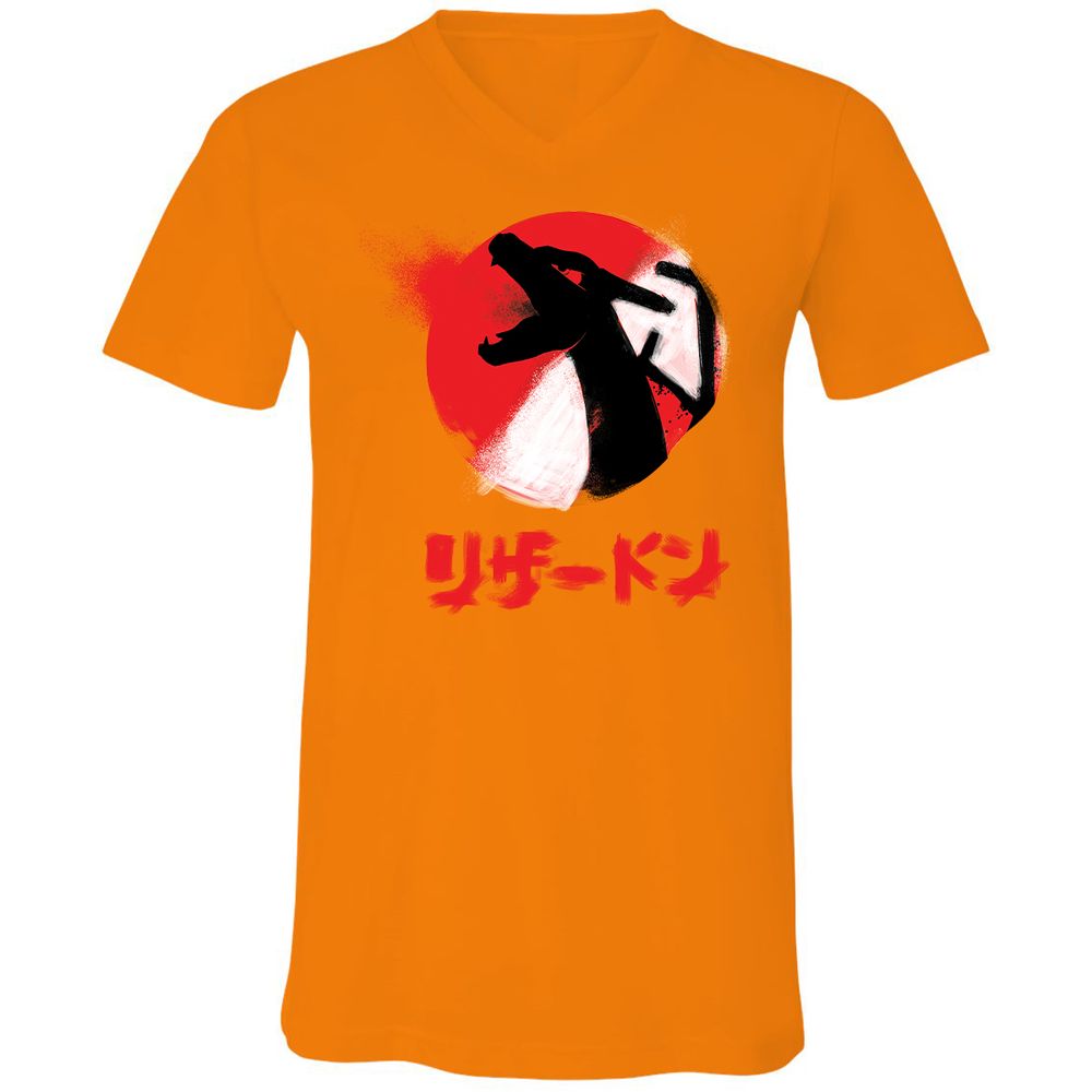Unisex V-Neck T-Shirt - BWDK7NBD - Orange - 11