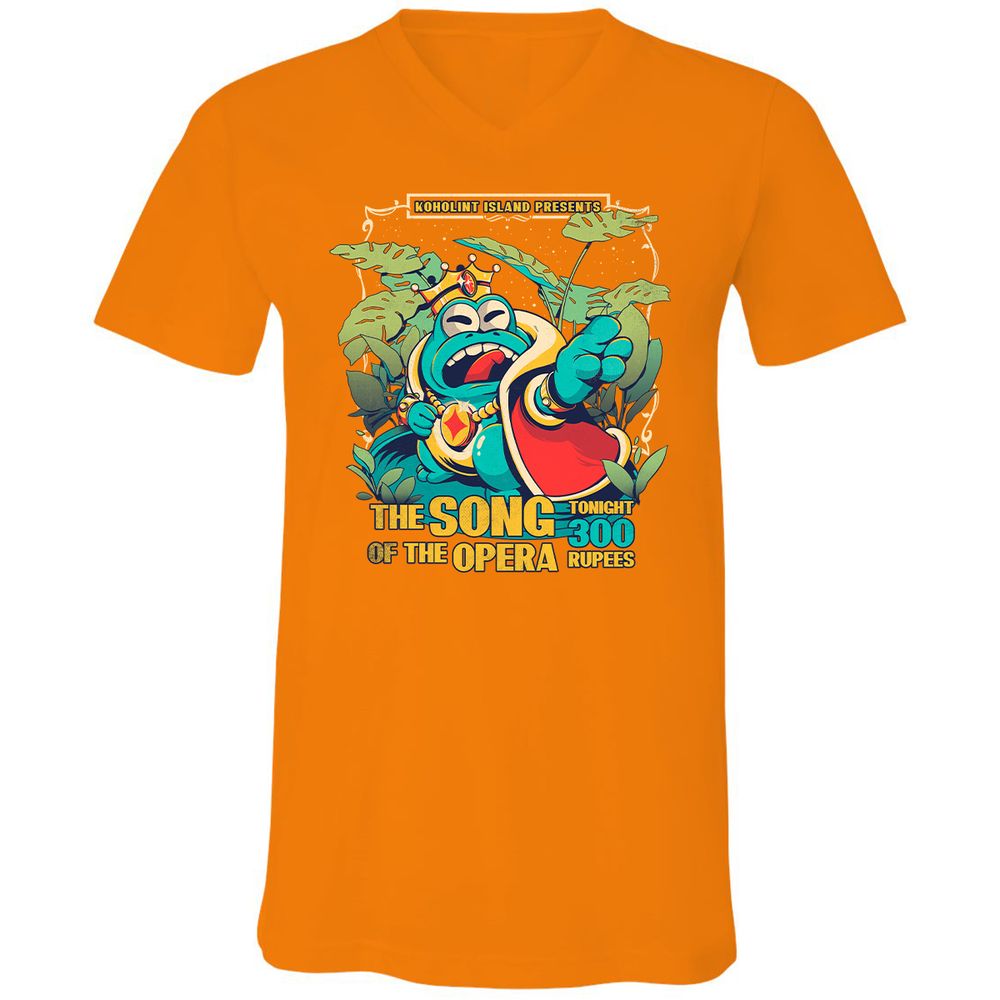 Unisex V-Neck T-Shirt - BZCJVKEW - Orange - 11