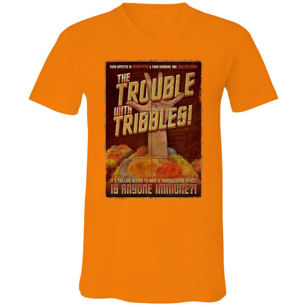 Unisex V-Neck T-Shirt - H4ASSJP4 - Orange - 11