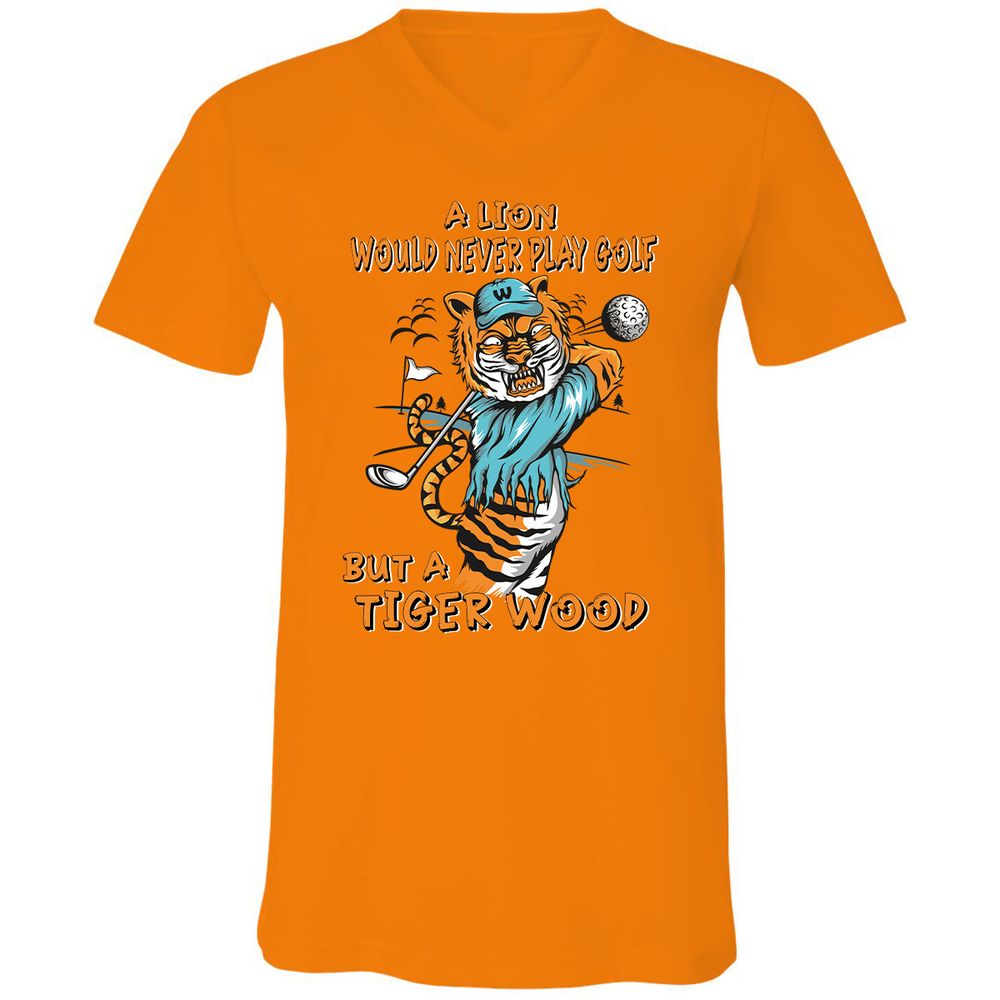 Unisex V-Neck T-Shirt - S5CBJBKR - Orange - 11