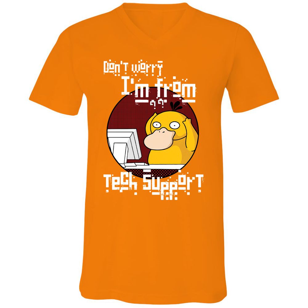 Unisex V-Neck T-Shirt - DV4JXXHJ - Orange - 11