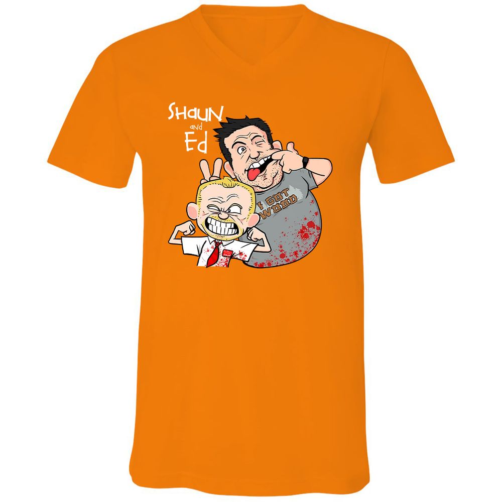 Unisex V-Neck T-Shirt - GMFDQZTN - Orange - 11