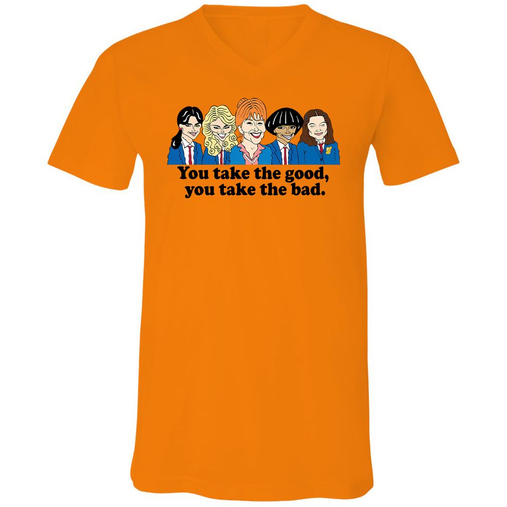 Unisex V-Neck T-Shirt - 6H126JMN - Orange - 11