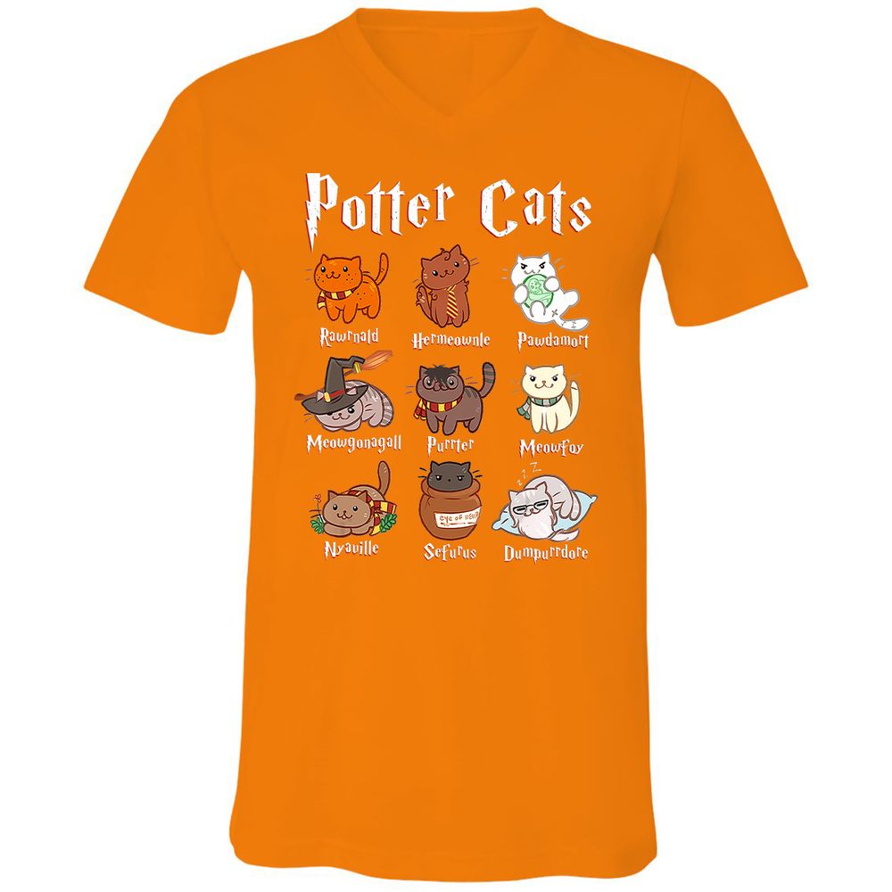 Unisex V-Neck T-Shirt - X7KL3T1V - Orange - 11