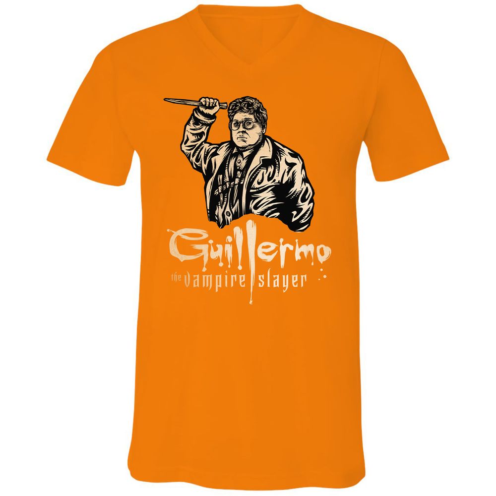 Unisex V-Neck T-Shirt - 8GD1ZBD8 - Orange - 11