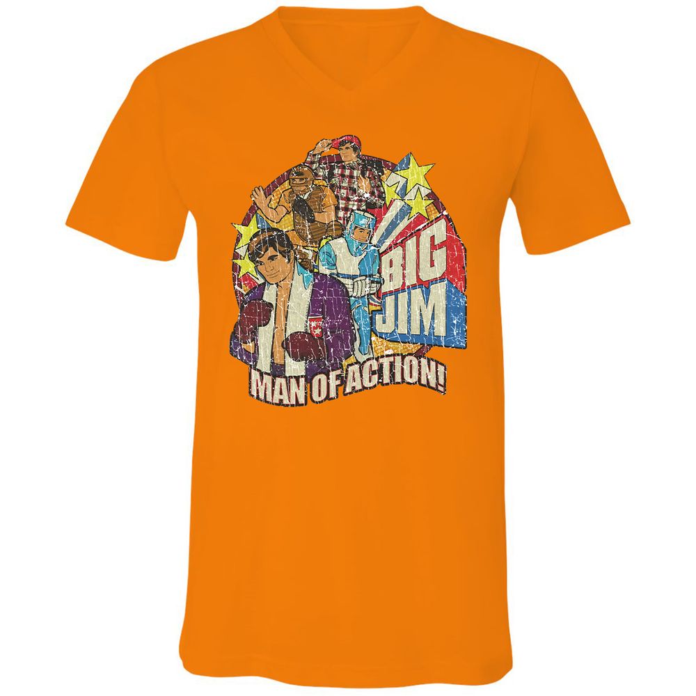 Unisex V-Neck T-Shirt - 1R9TCSEJ - Orange - 11