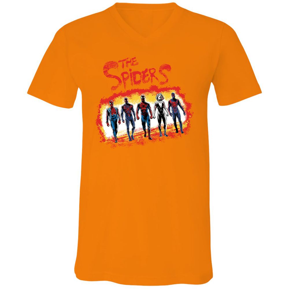 Unisex V-Neck T-Shirt - 6V7BQMEZ - Orange - 11