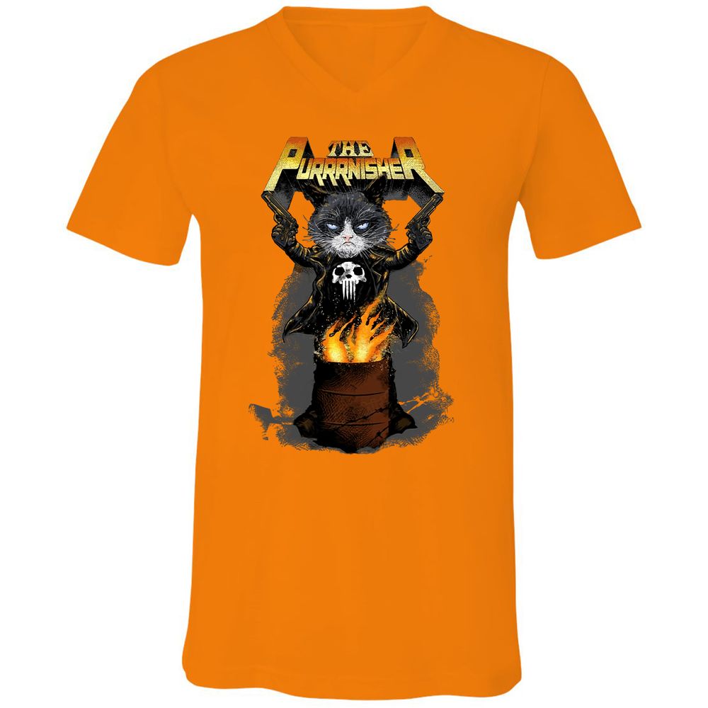 Unisex V-Neck T-Shirt - SGZE85XV - Orange - 11