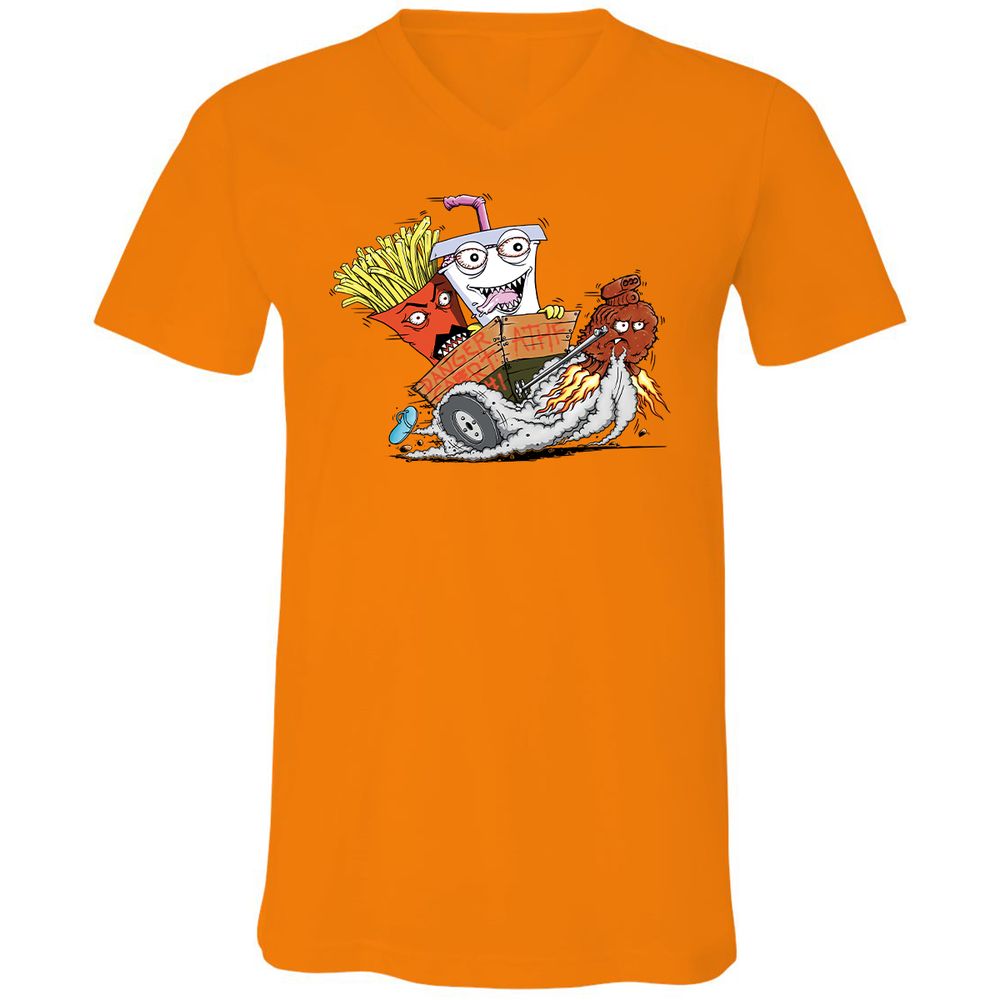 Unisex V-Neck T-Shirt - 2VD3GYP7 - Orange - 11