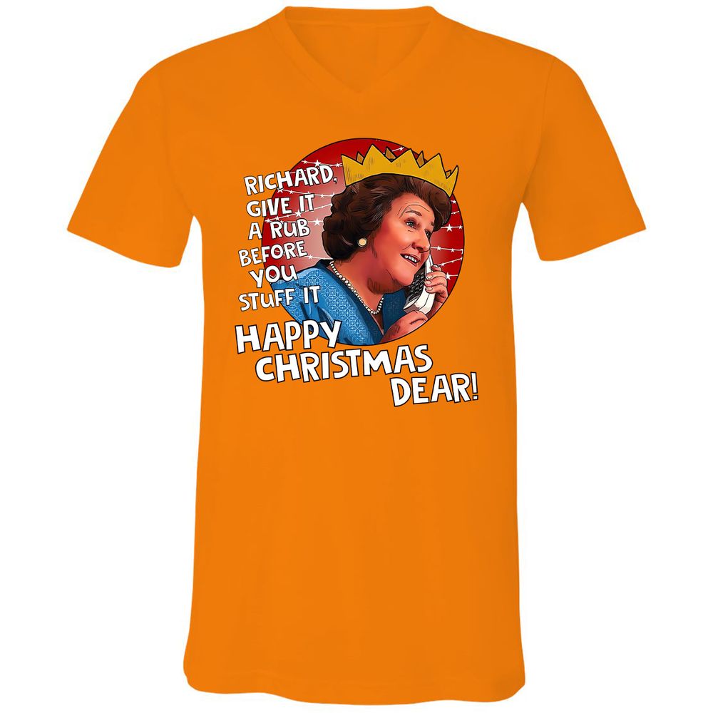 Unisex V-Neck T-Shirt - CL4WFWLW - Orange - 11