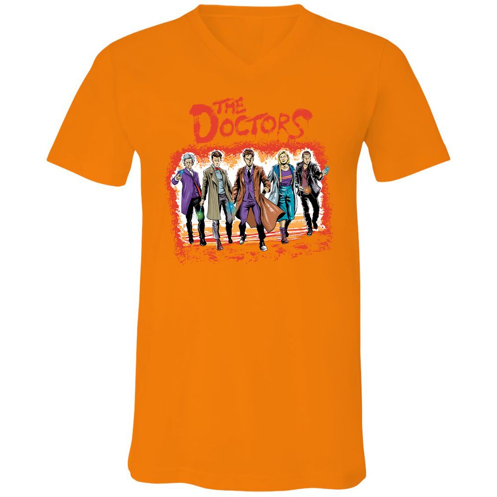 Unisex V-Neck T-Shirt - GRRQ6M1N - Orange - 11