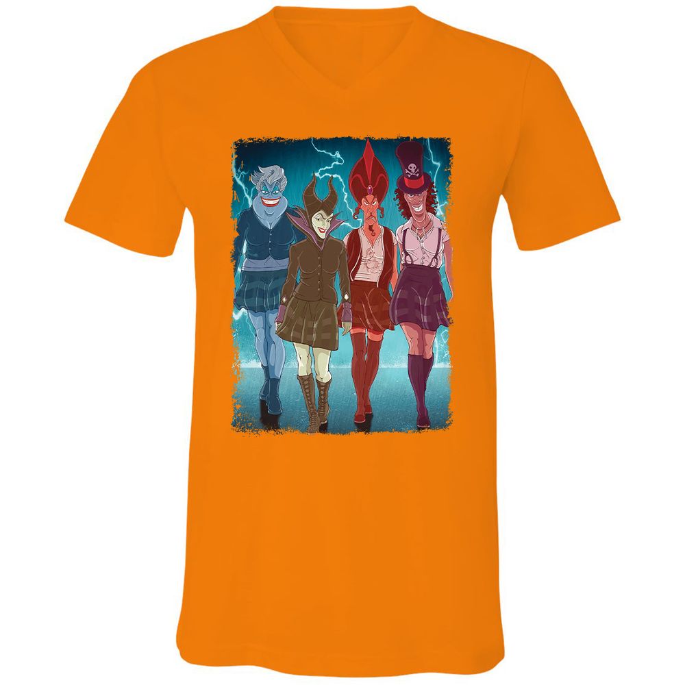 Unisex V-Neck T-Shirt - PQ5Y4NL1 - Orange - 11