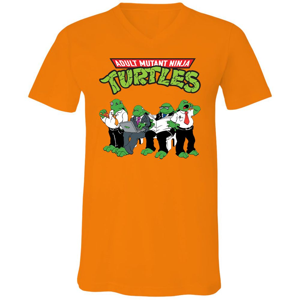 Unisex V-Neck T-Shirt - YFGN3HLW - Orange - 11