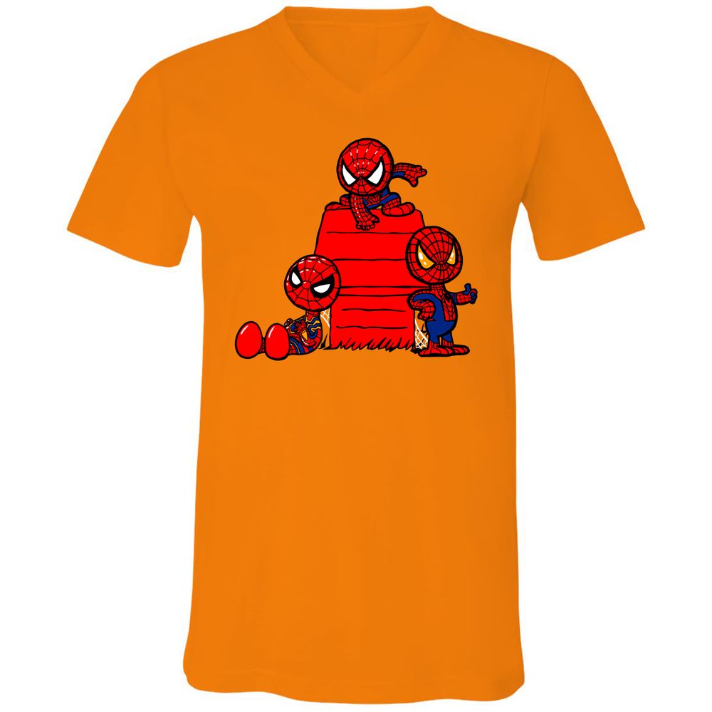 Unisex V-Neck T-Shirt - Q2PW9UX5 - Orange - 11