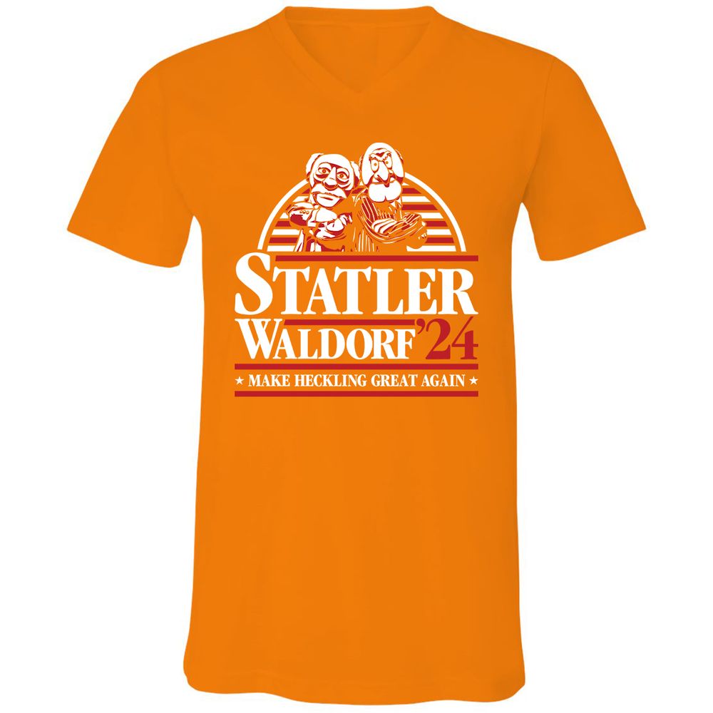 Unisex V-Neck T-Shirt - BSNERUY2 - Orange - 11