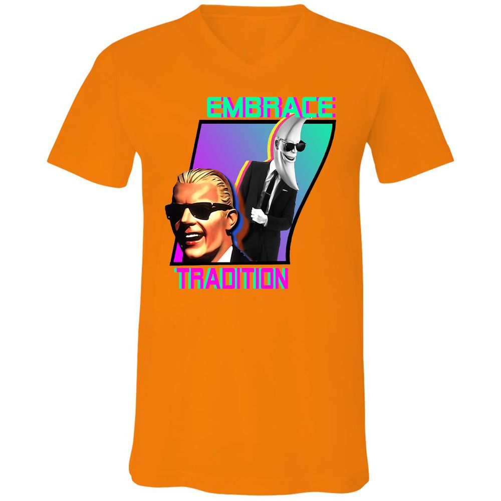 Unisex V-Neck T-Shirt - Z5Y1LDR3 - Orange - 11