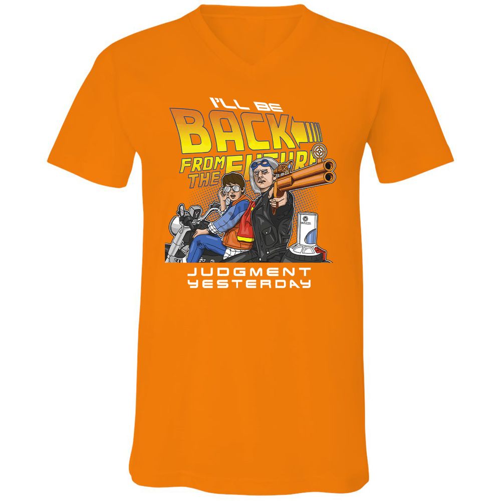 Unisex V-Neck T-Shirt - TUPHZ615 - Orange - 11